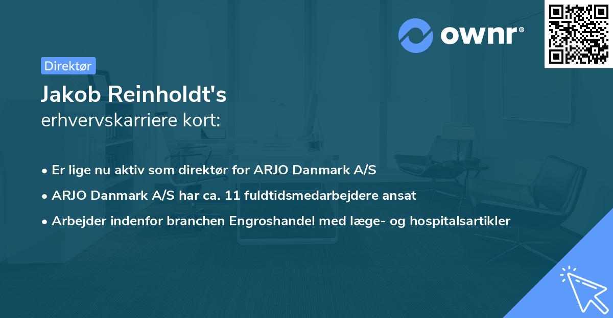 Jakob Reinholdt's erhvervskarriere kort