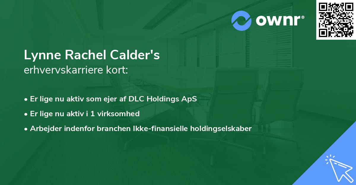 Lynne Rachel Calder's erhvervskarriere kort