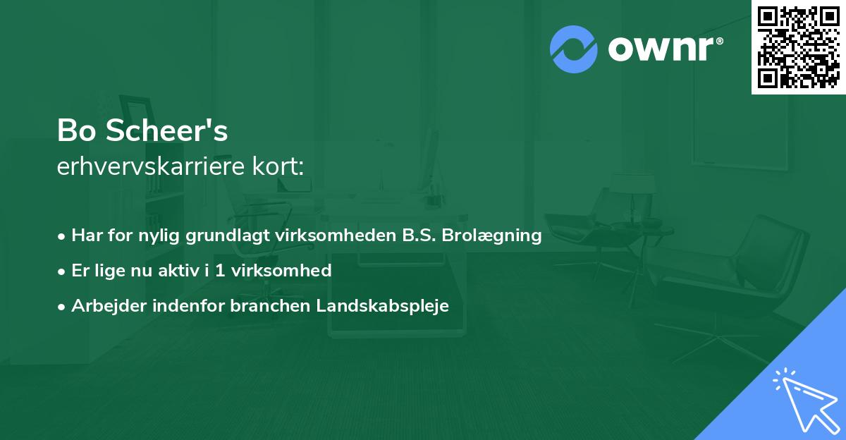 Bo Scheer's erhvervskarriere kort