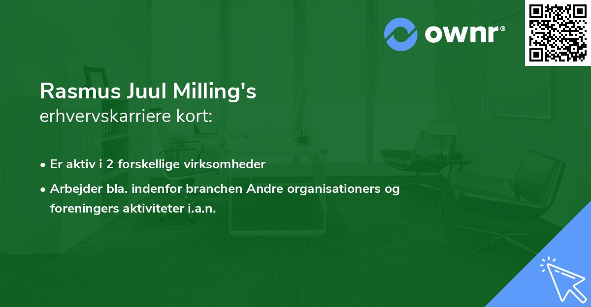 Rasmus Juul Milling's erhvervskarriere kort