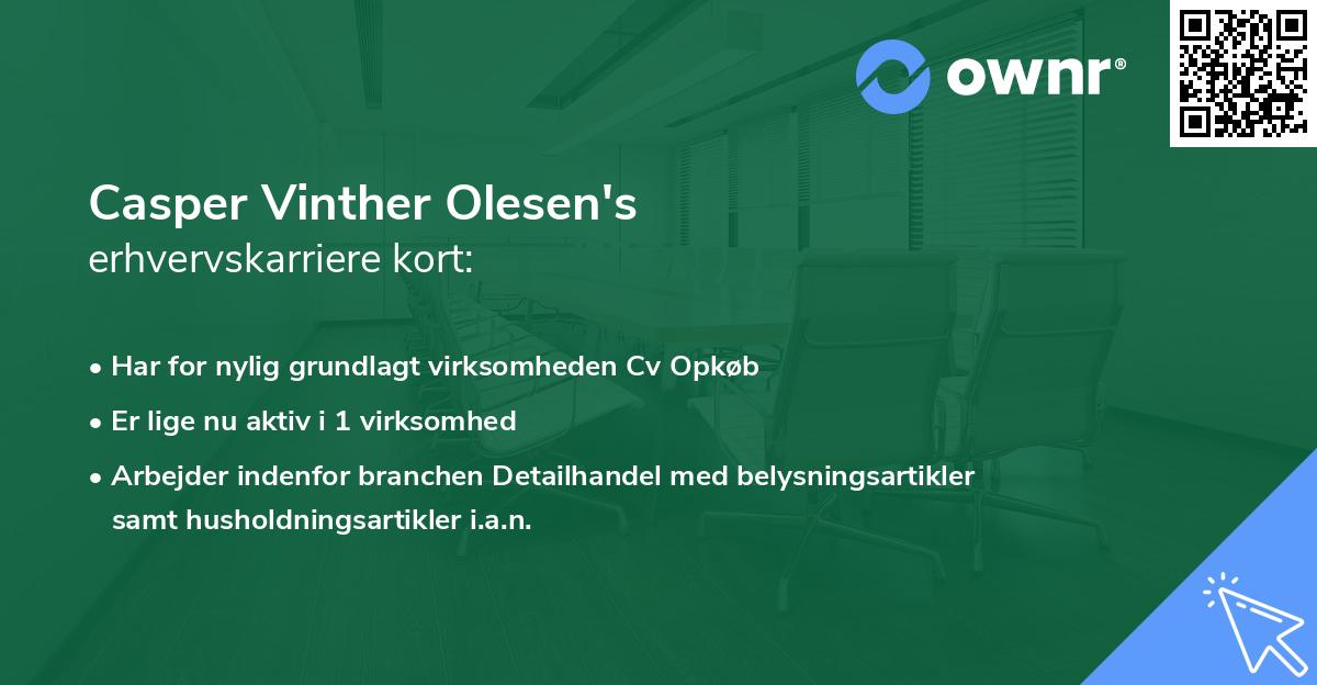 Casper Vinther Olesen's erhvervskarriere kort