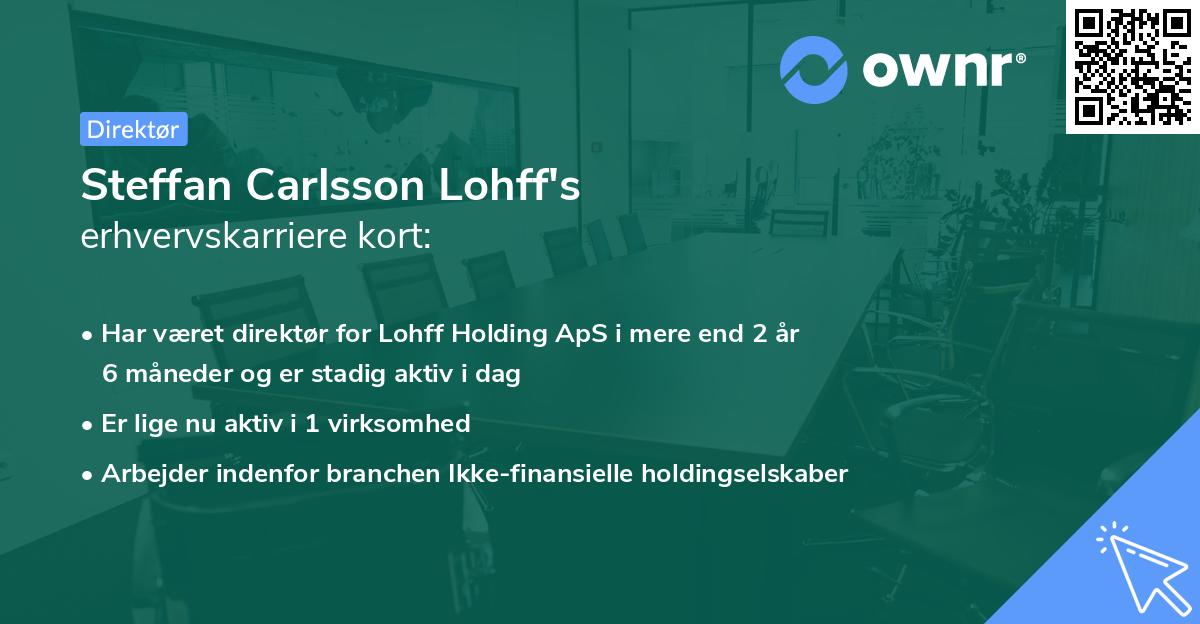 Steffan Carlsson Lohff's erhvervskarriere kort