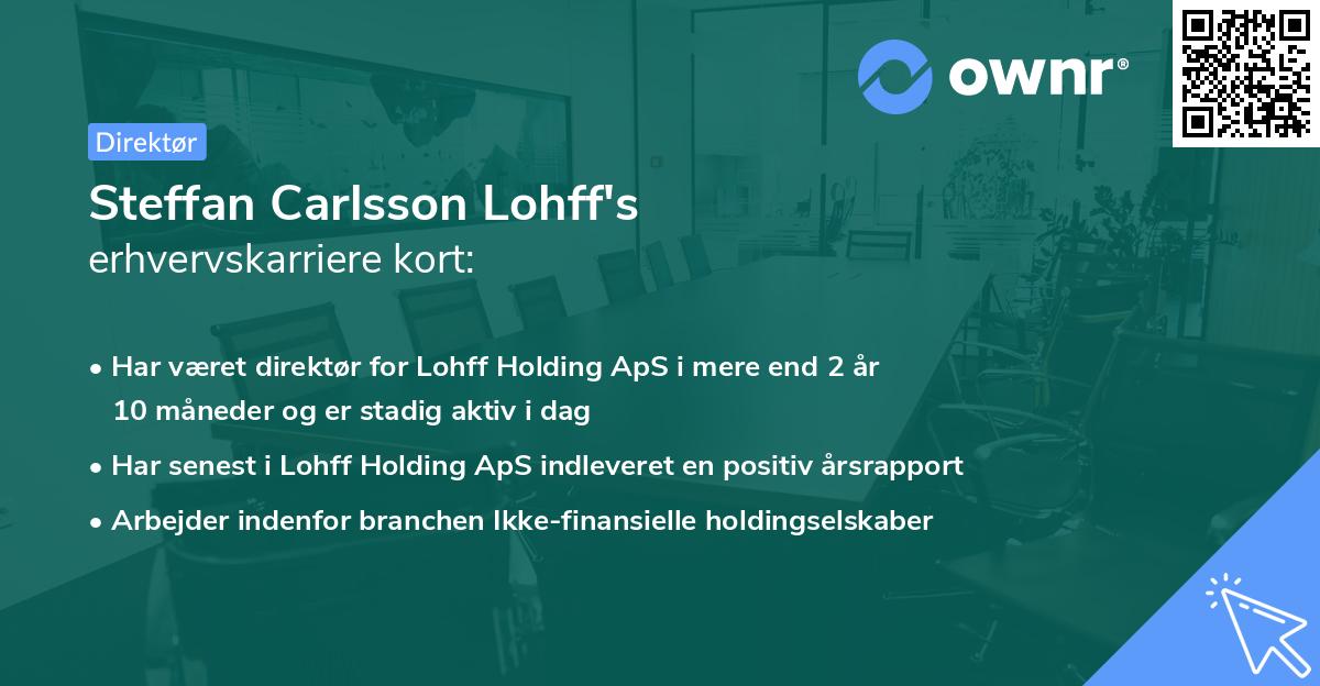 Steffan Carlsson Lohff's erhvervskarriere kort