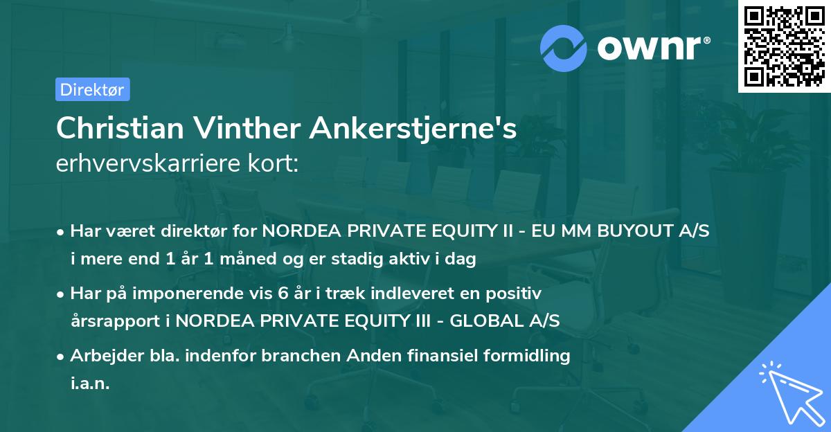 Christian Vinther Ankerstjerne's erhvervskarriere kort