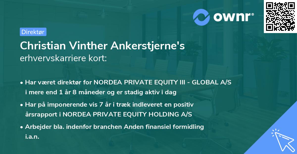 Christian Vinther Ankerstjerne's erhvervskarriere kort