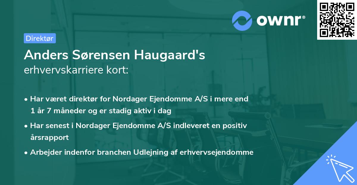 Anders Sørensen Haugaard's erhvervskarriere kort