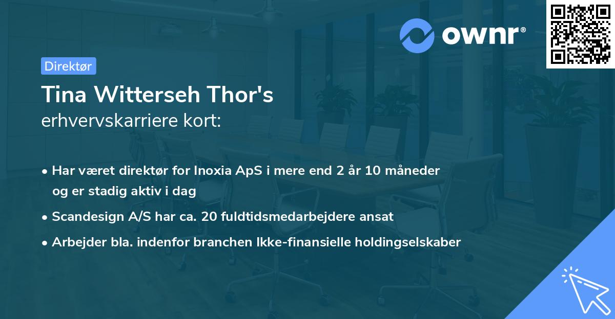 Tina Witterseh Thor's erhvervskarriere kort