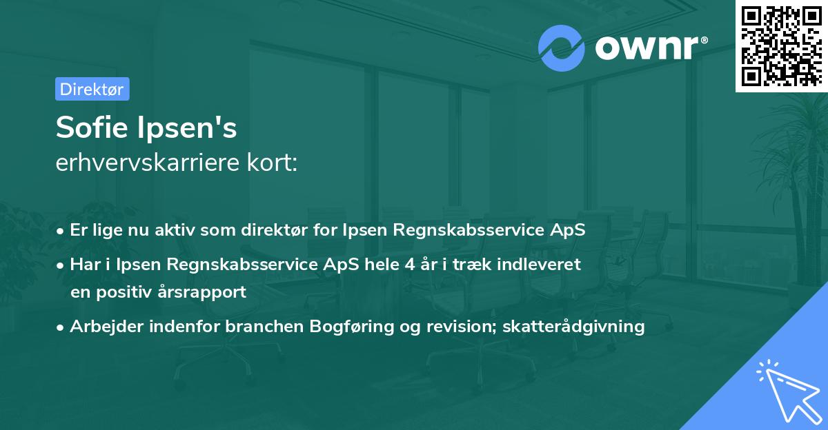 Sofie Ipsen's erhvervskarriere kort