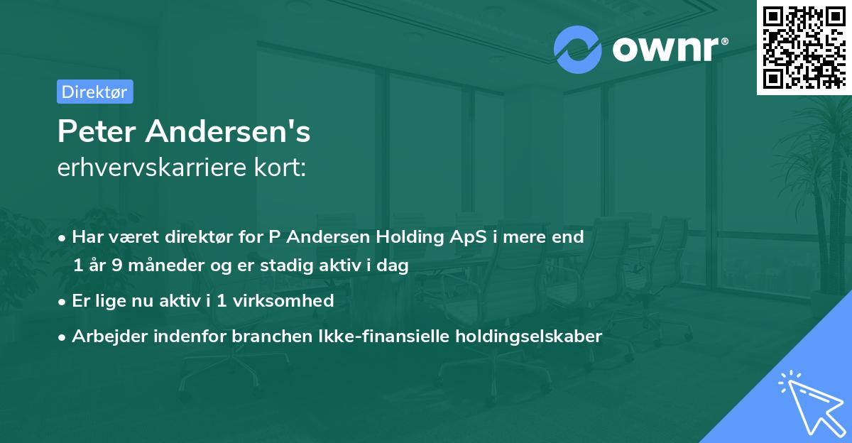Peter Andersen's erhvervskarriere kort