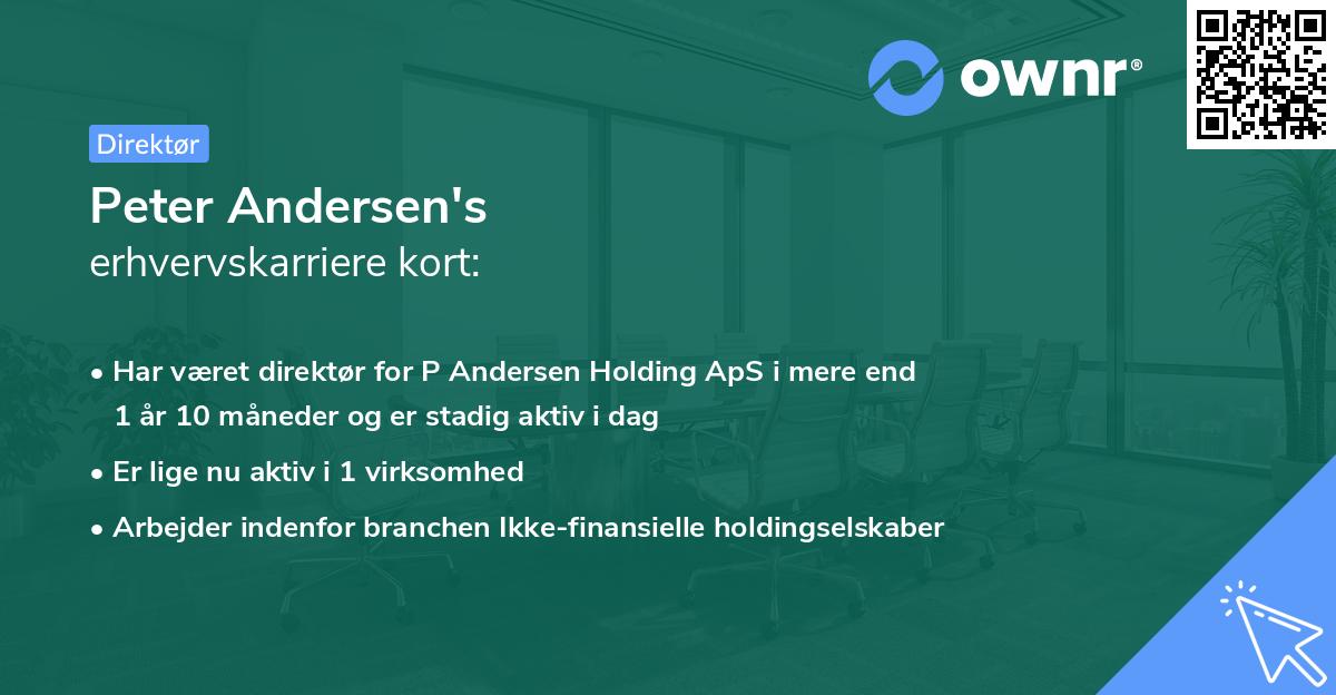 Peter Andersen's erhvervskarriere kort
