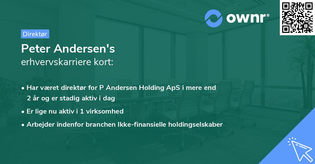 Peter Andersen's erhvervskarriere kort