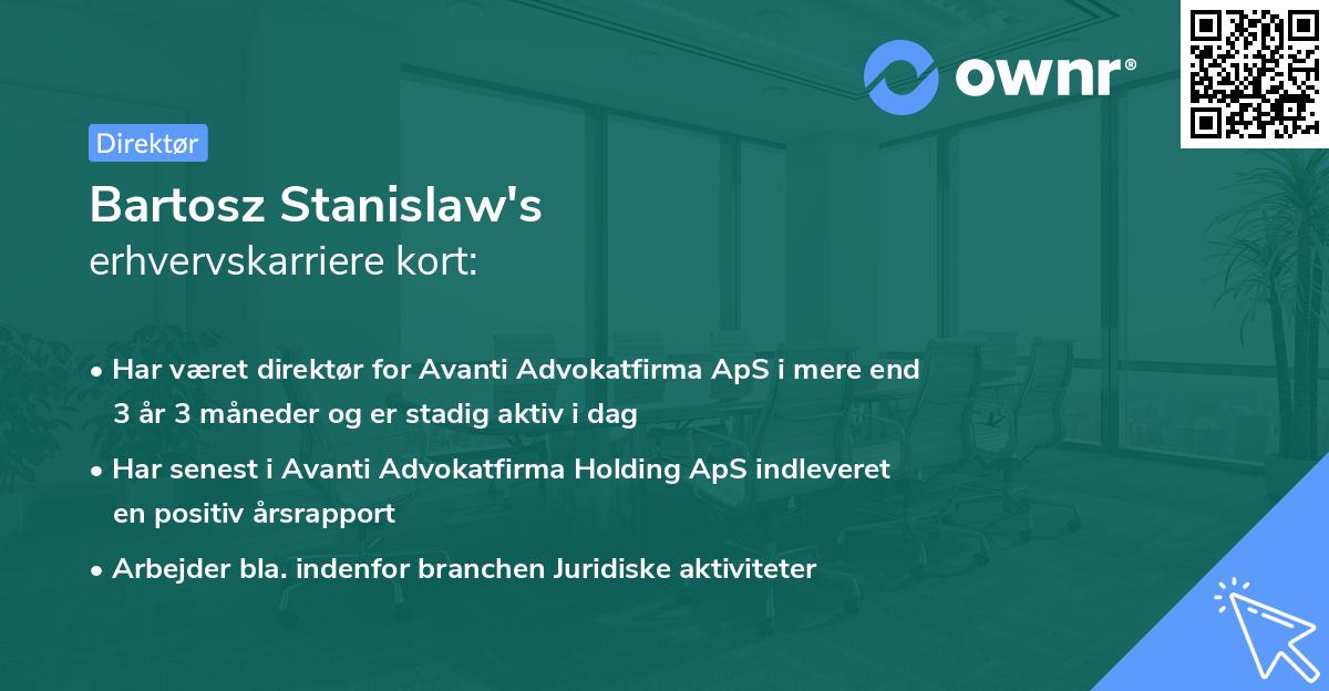 Bartosz Stanislaw's erhvervskarriere kort