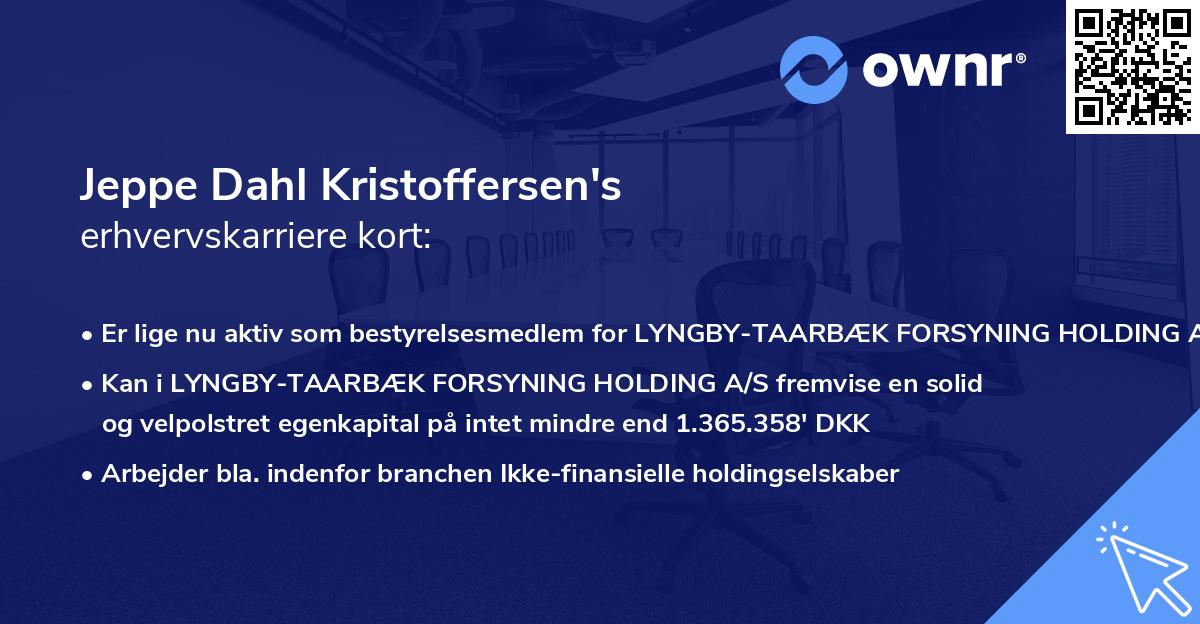 Jeppe Dahl Kristoffersen's erhvervskarriere kort
