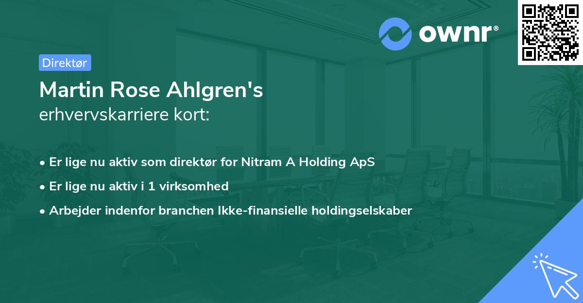 Martin Rose Ahlgren's erhvervskarriere kort