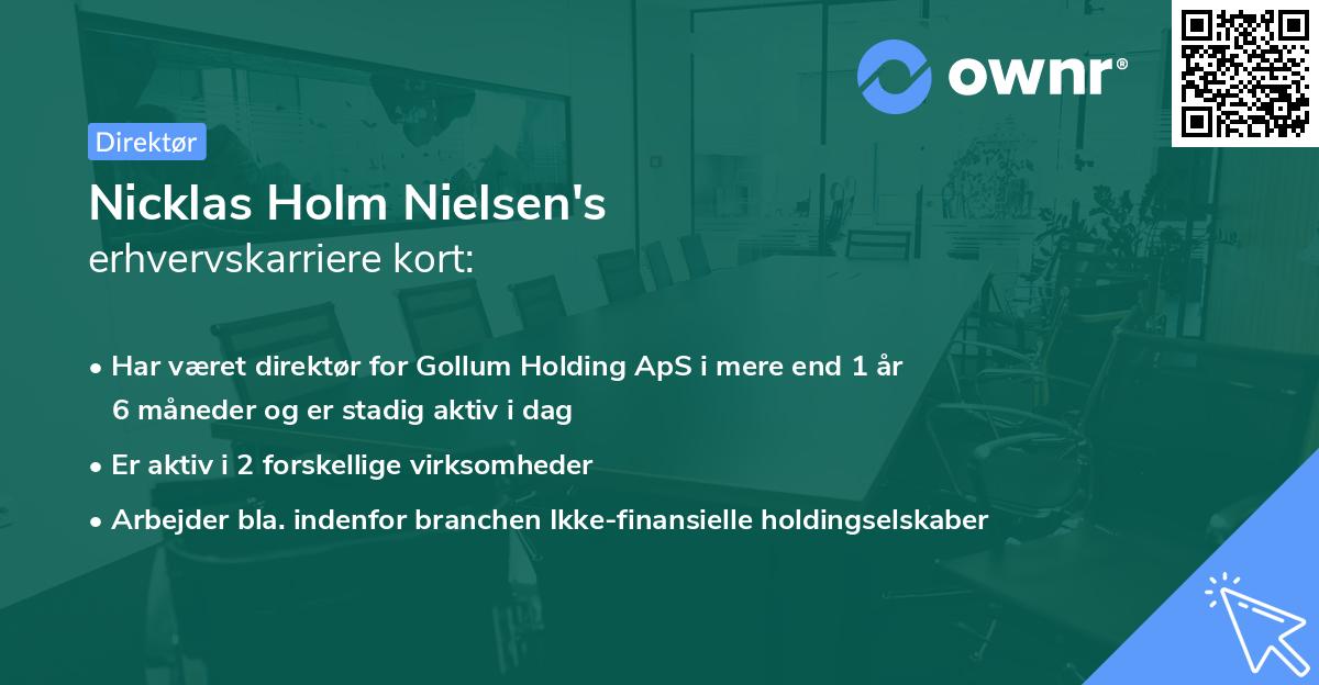 Nicklas Holm Nielsen's erhvervskarriere kort