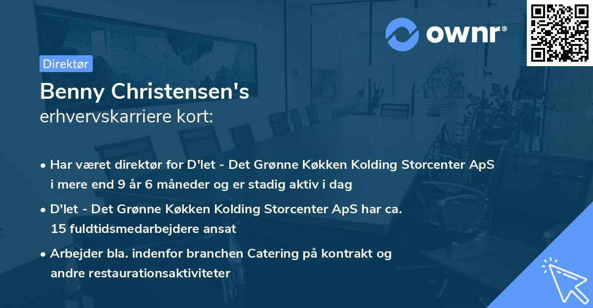 Benny Christensen's erhvervskarriere kort