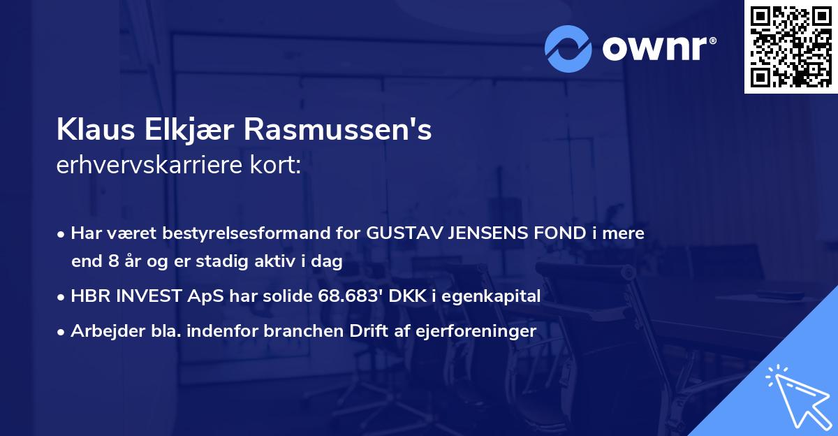 Klaus Elkjær Rasmussen's erhvervskarriere kort