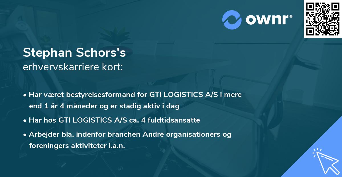 Stephan Schors's erhvervskarriere kort