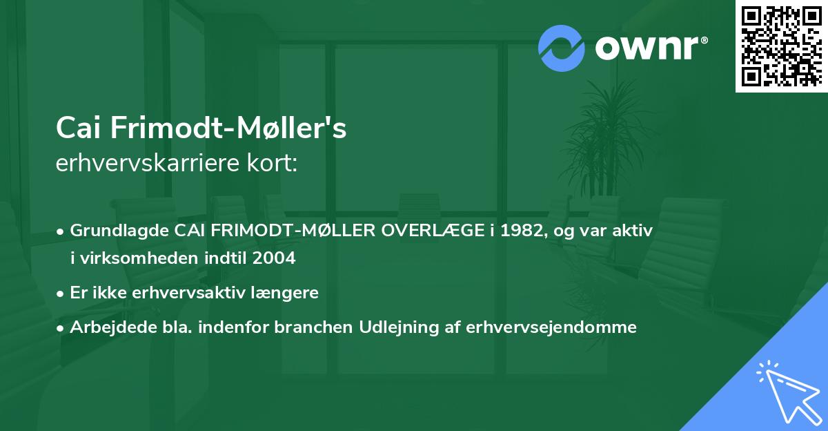 Cai Frimodt-Møller's erhvervskarriere kort