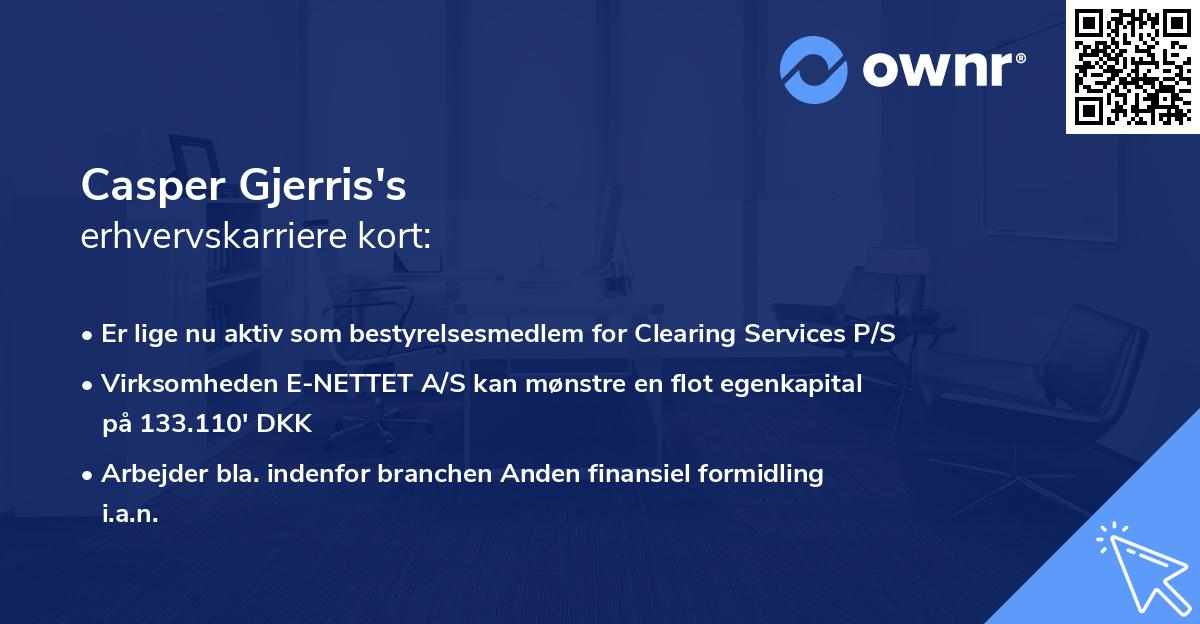 Casper Gjerris's erhvervskarriere kort