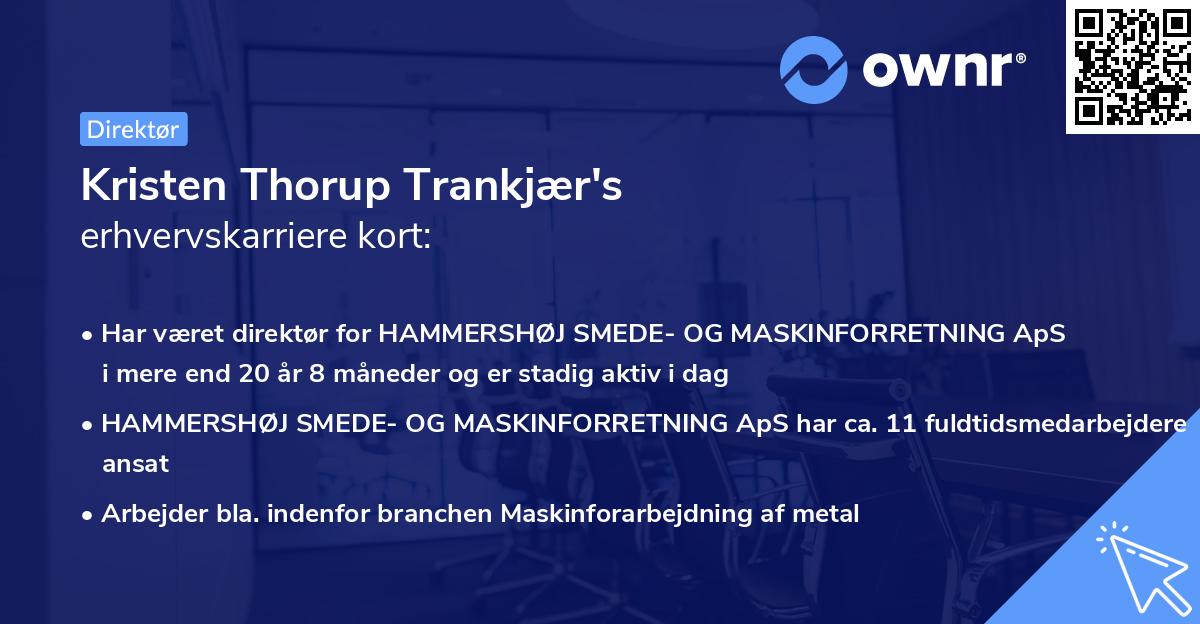 Kristen Thorup Trankjær's erhvervskarriere kort
