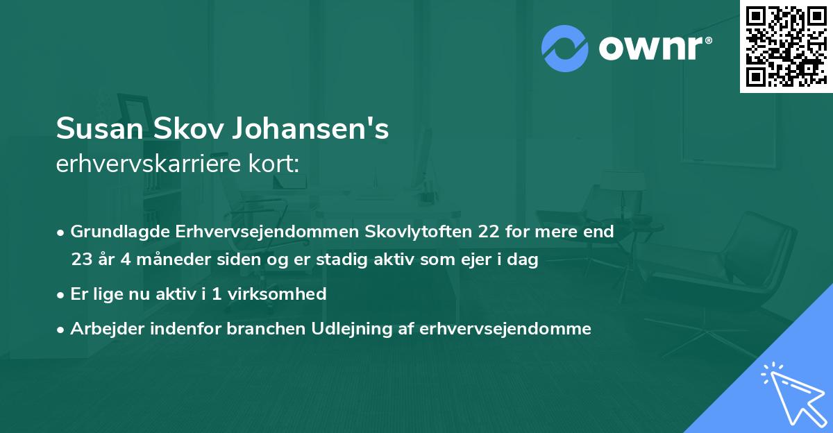 Susan Skov Johansen's erhvervskarriere kort