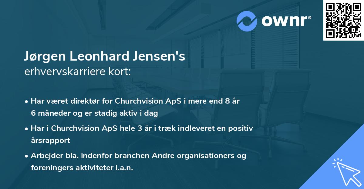 Jørgen Leonhard Jensen's erhvervskarriere kort