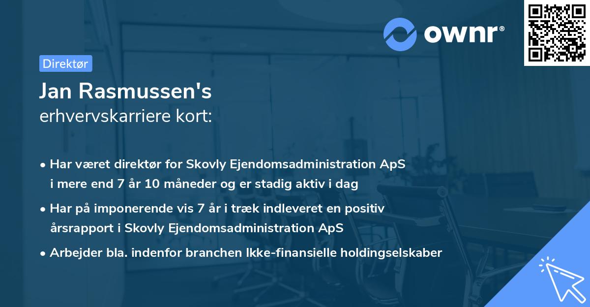 Jan Rasmussen's erhvervskarriere kort