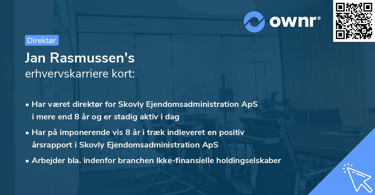 Jan Rasmussen's erhvervskarriere kort
