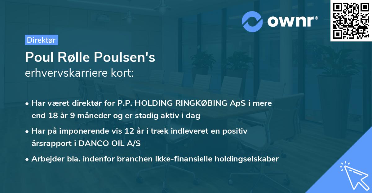 Poul Rølle Poulsen's erhvervskarriere kort