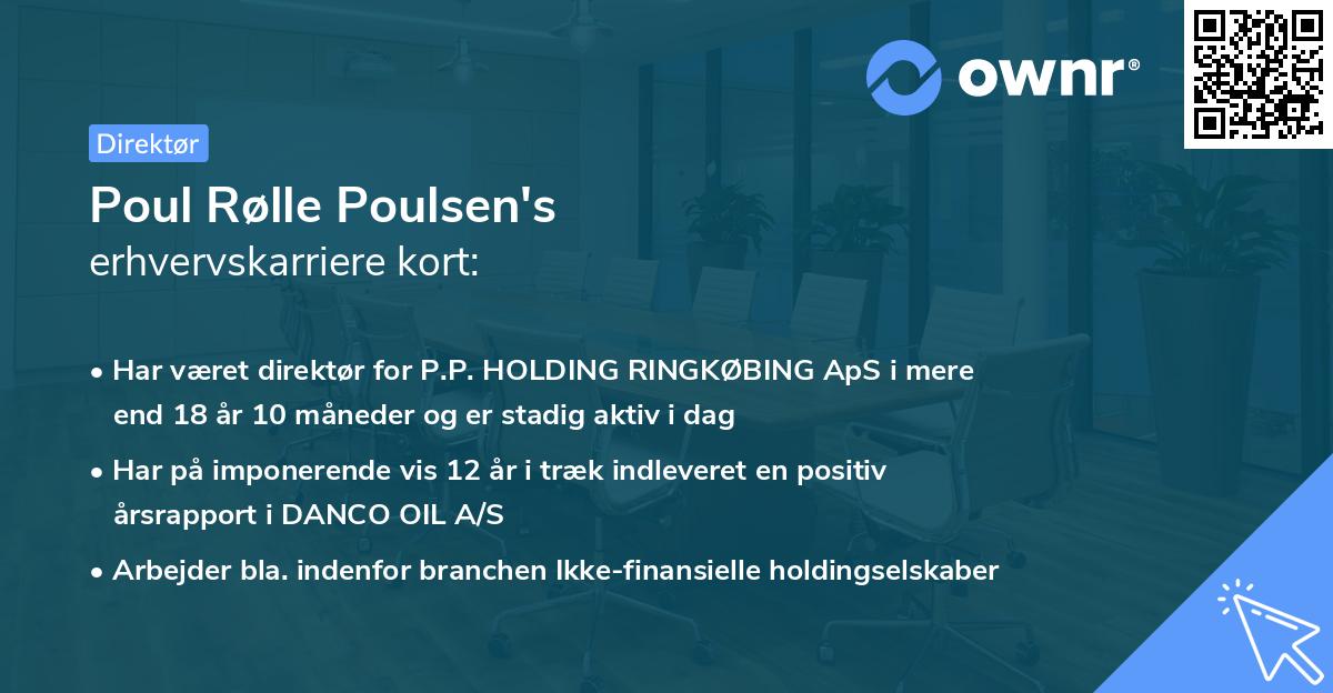 Poul Rølle Poulsen's erhvervskarriere kort