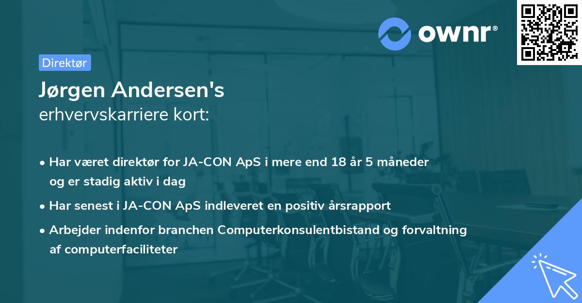 Jørgen Andersen's erhvervskarriere kort