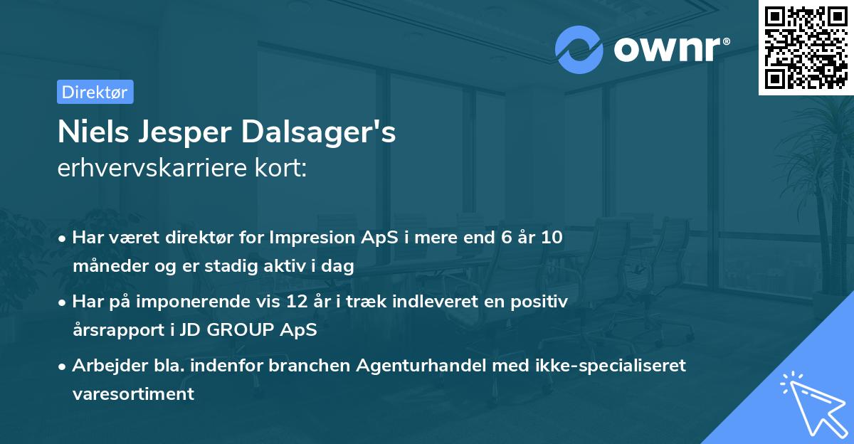 Niels Jesper Dalsager's erhvervskarriere kort