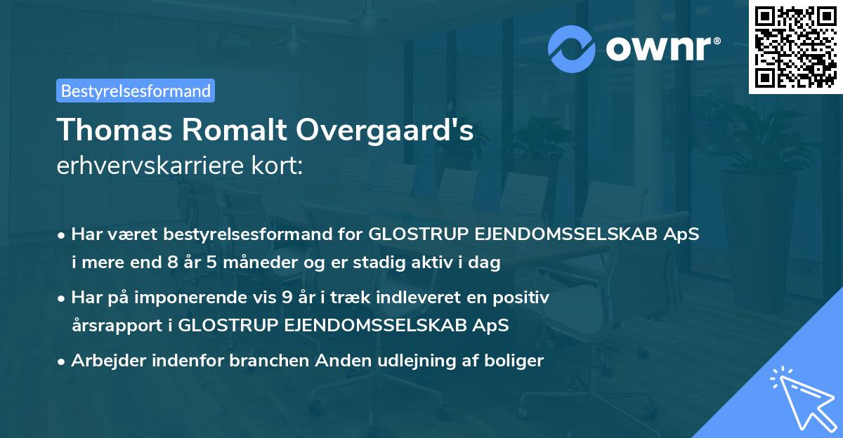 Thomas Romalt Overgaard's erhvervskarriere kort