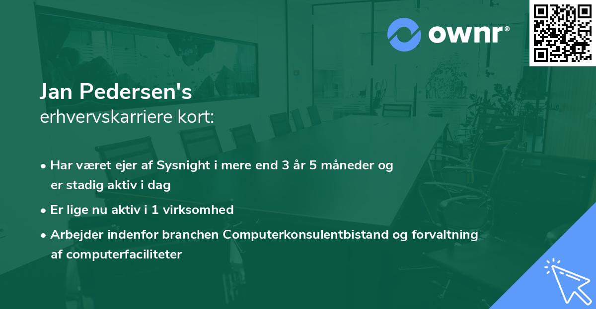 Jan Pedersen's erhvervskarriere kort