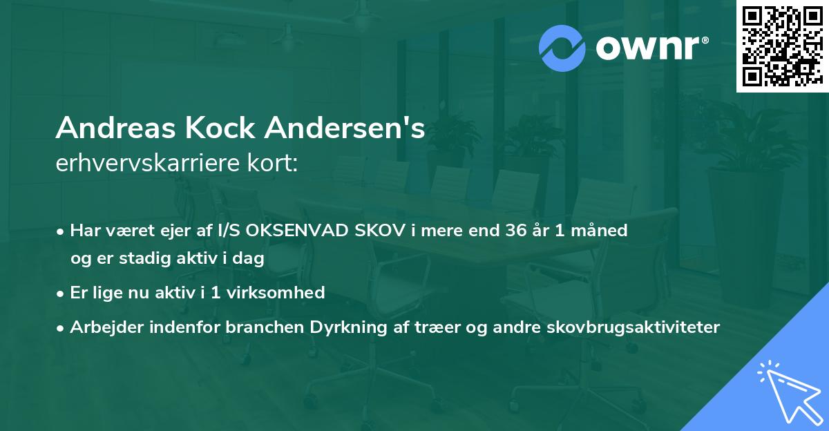 Andreas Kock Andersen's erhvervskarriere kort