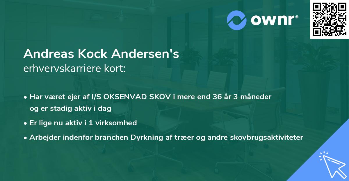 Andreas Kock Andersen's erhvervskarriere kort