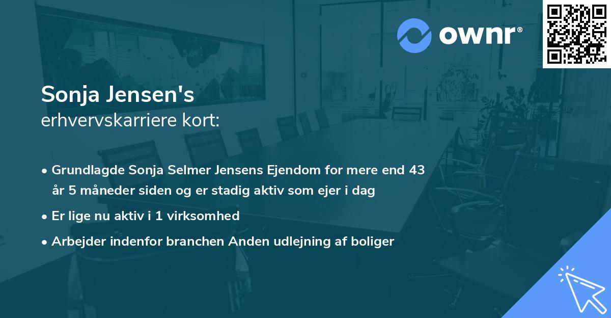Sonja Jensen's erhvervskarriere kort