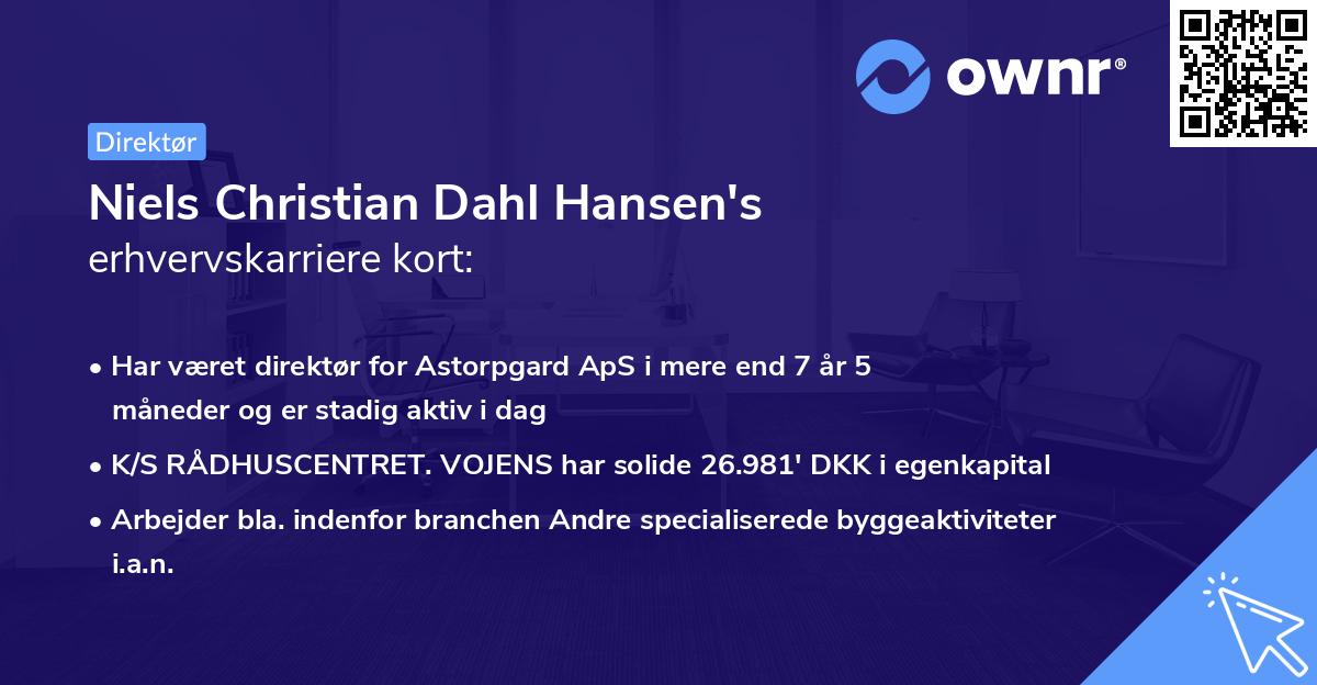 Niels Christian Dahl Hansen's erhvervskarriere kort