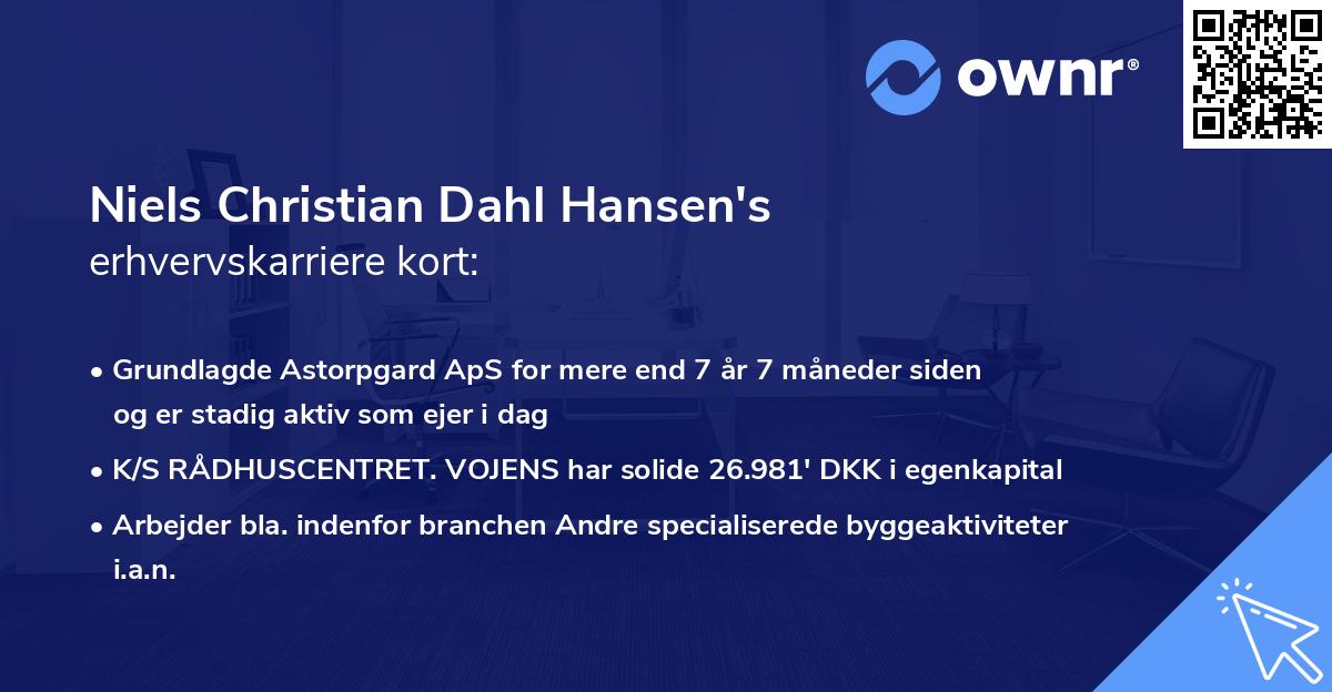 Niels Christian Dahl Hansen's erhvervskarriere kort