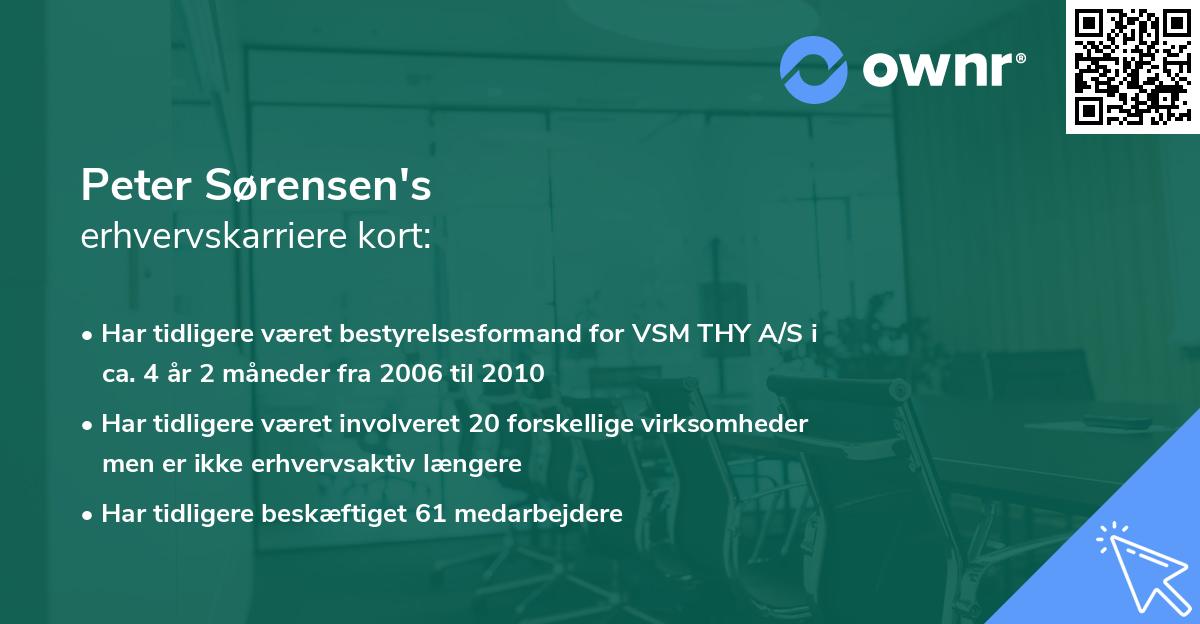Peter Sørensen's erhvervskarriere kort