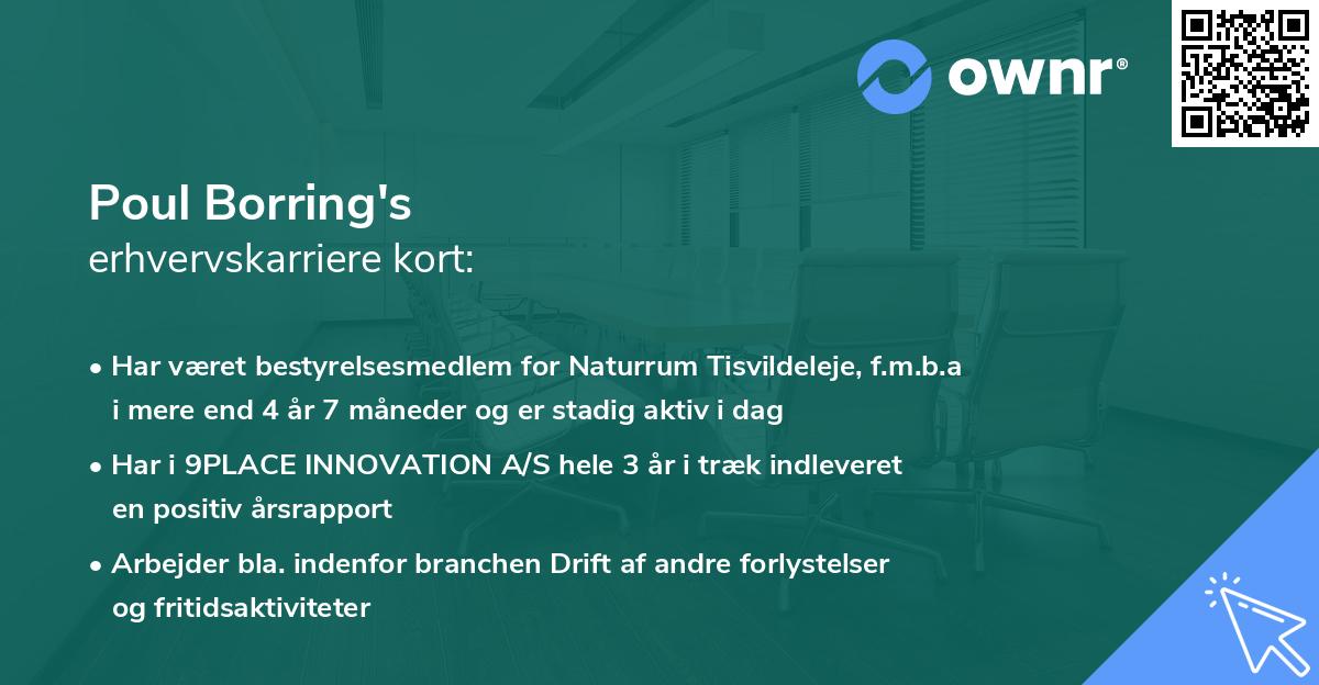 Poul Borring's erhvervskarriere kort