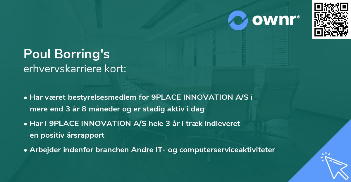 Poul Borring's erhvervskarriere kort