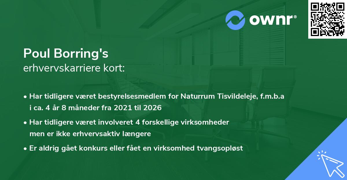 Poul Borring's erhvervskarriere kort