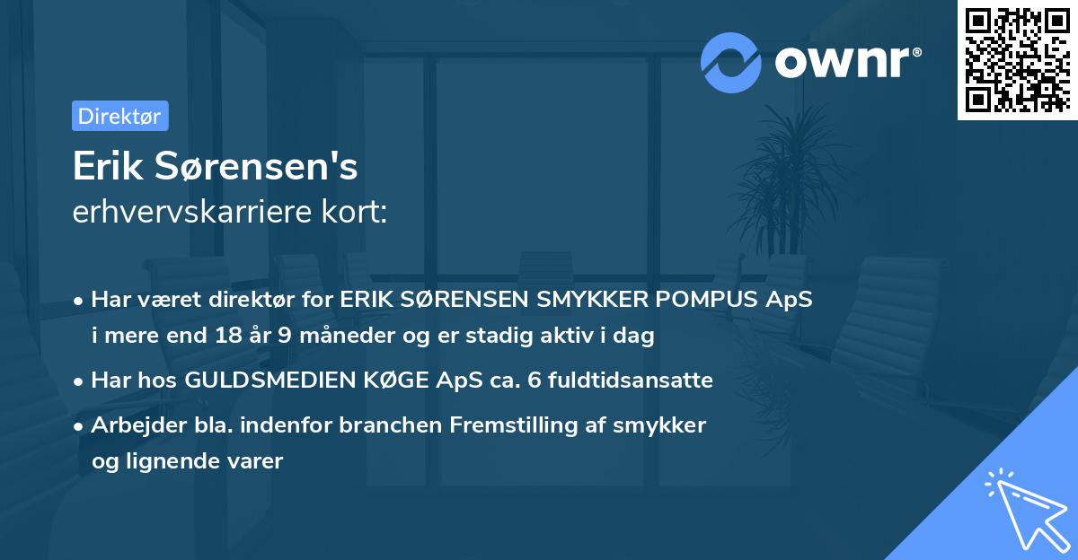 Erik Sørensen's erhvervskarriere kort