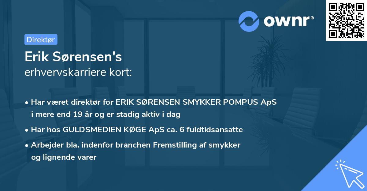 Erik Sørensen's erhvervskarriere kort