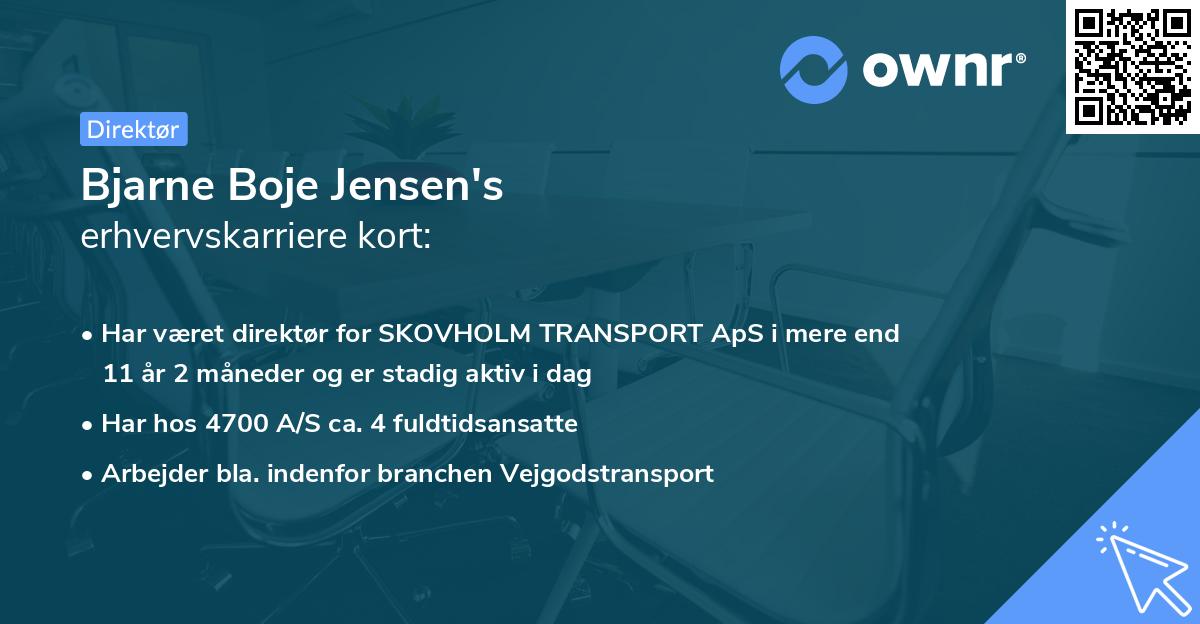 Bjarne Boje Jensen's erhvervskarriere kort