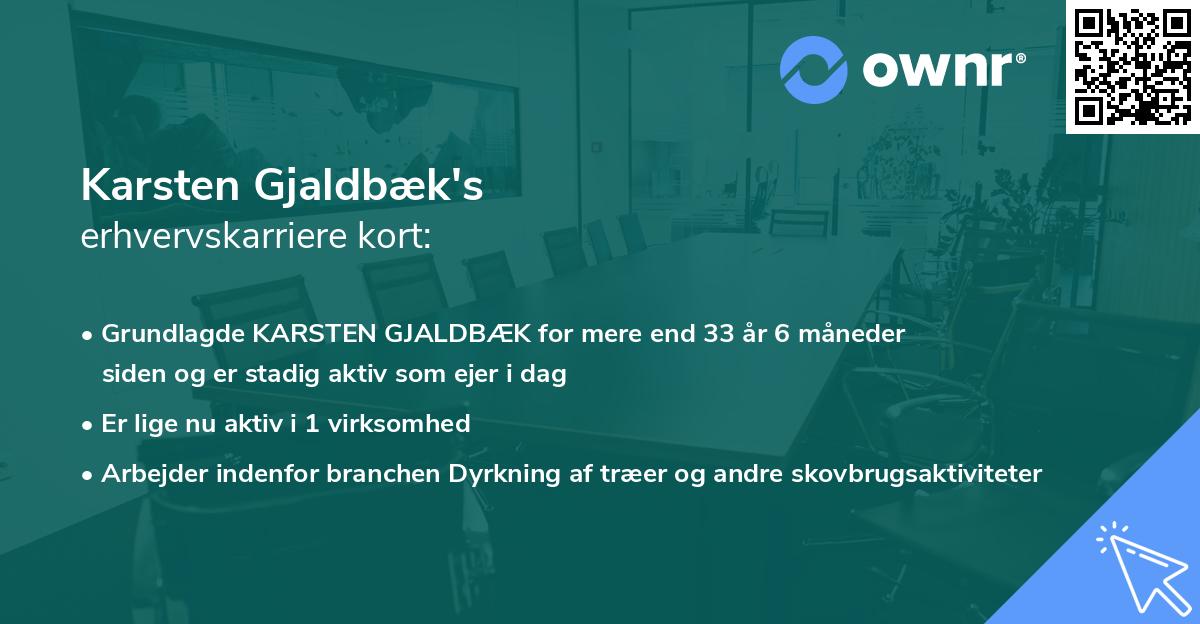 Karsten Gjaldbæk's erhvervskarriere kort