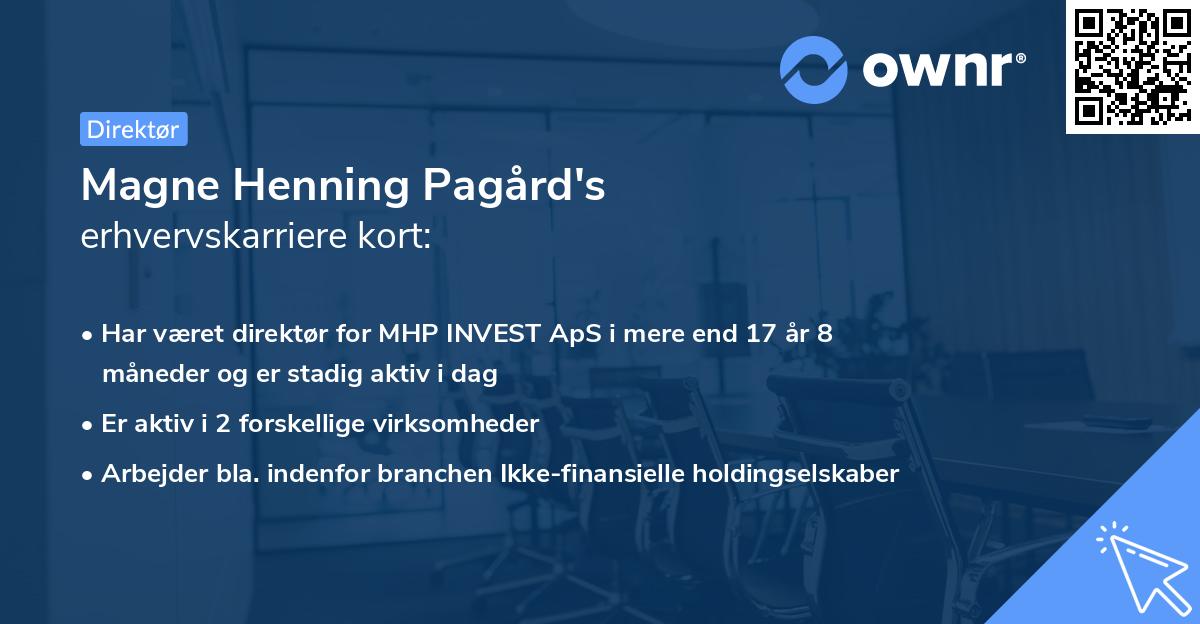 Magne Henning Pagård's erhvervskarriere kort