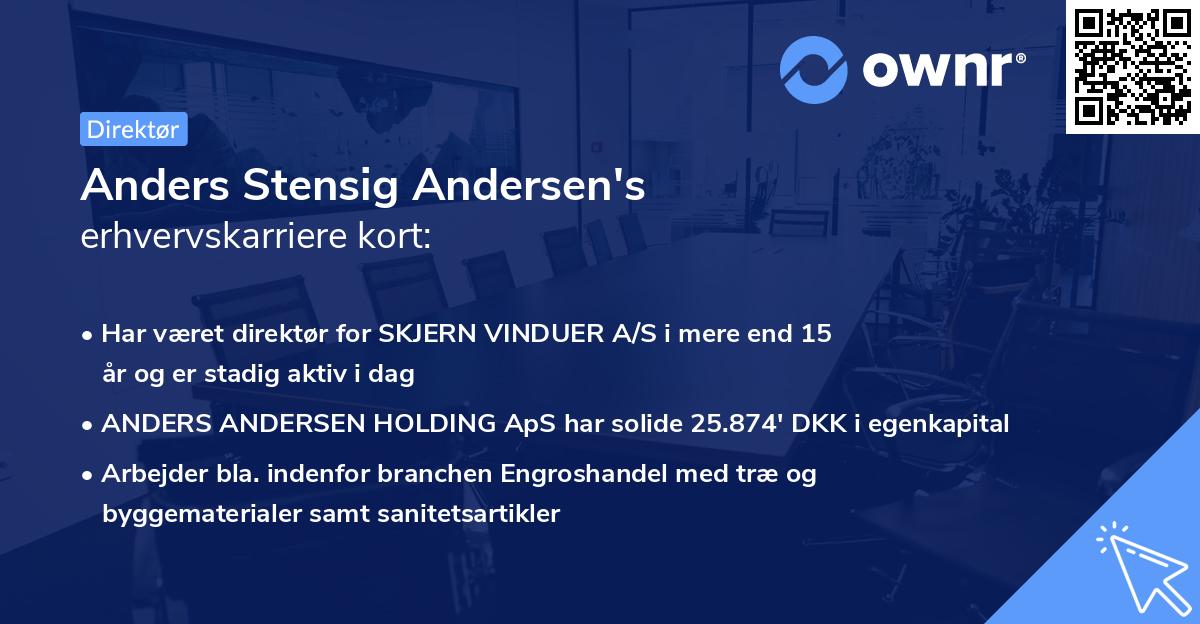 Anders Stensig Andersen's erhvervskarriere kort